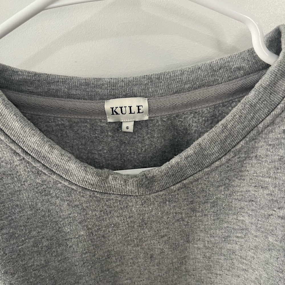 KULE THE RALEIGH PULLOVER LONG SLEEVE CREWNECK SWEATSHIRT TOP - Heather Grey SM - Picture 4 of 8
